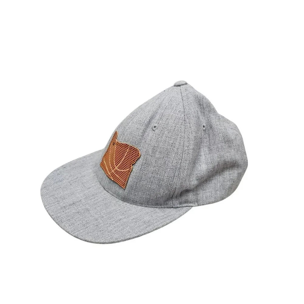 Oregon State Gray‎ Baseball Cap  Brown Basketball Embellished State Logo Patch